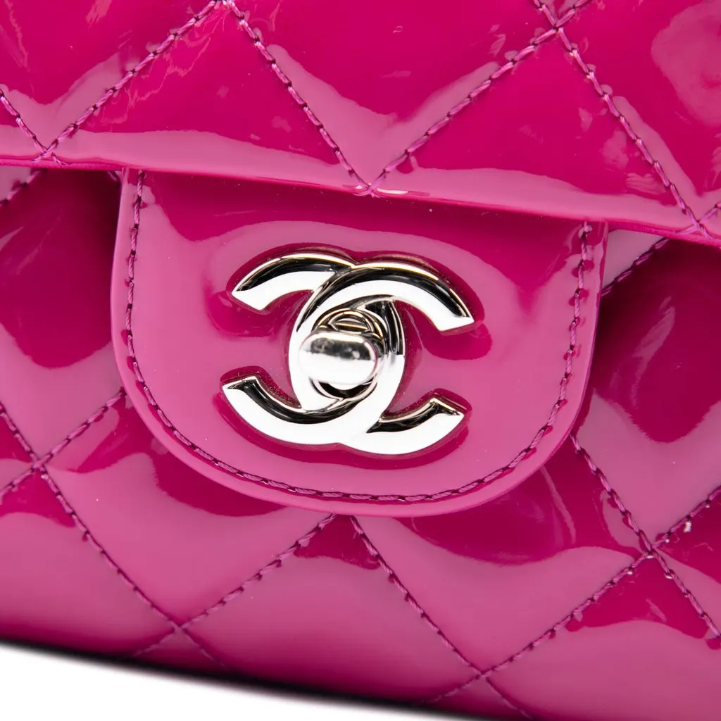 Chanel Medium CC Quilted Patent Double Compartment Flap Pink Leather Very good - Box View