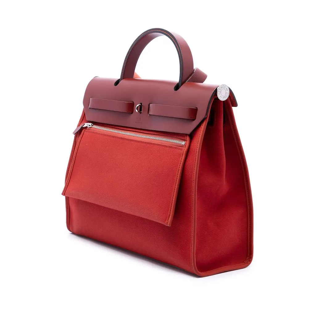 Hermès Toile Herbag Zip 31 Red Very good - Back View