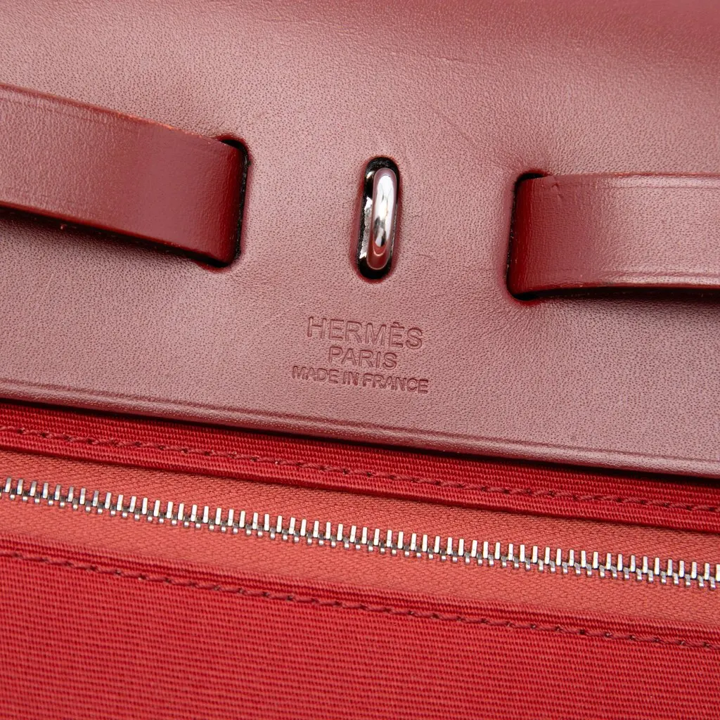 Hermès Toile Herbag Zip 31 Red Very good - Box View