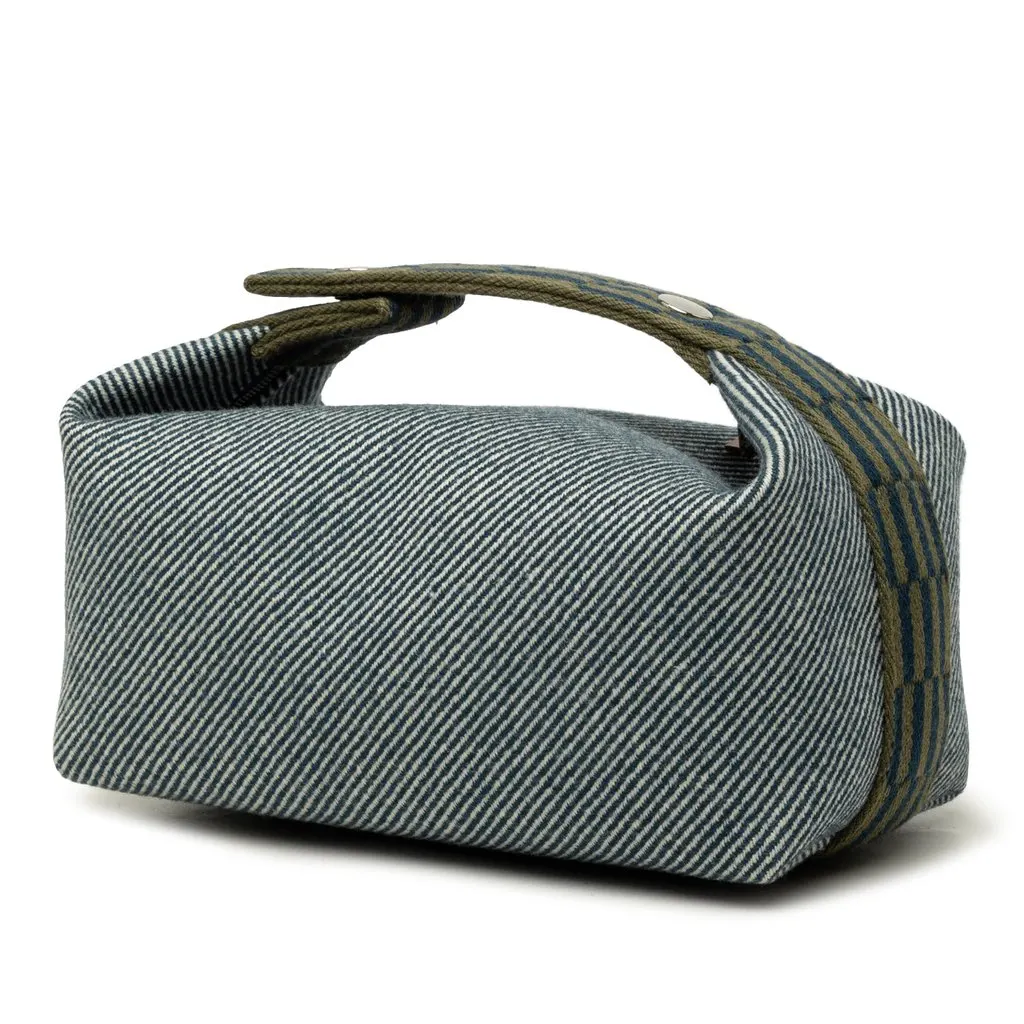 Hermès Small Wool Bride A Brac H Natte Case Blue Very good - Back View