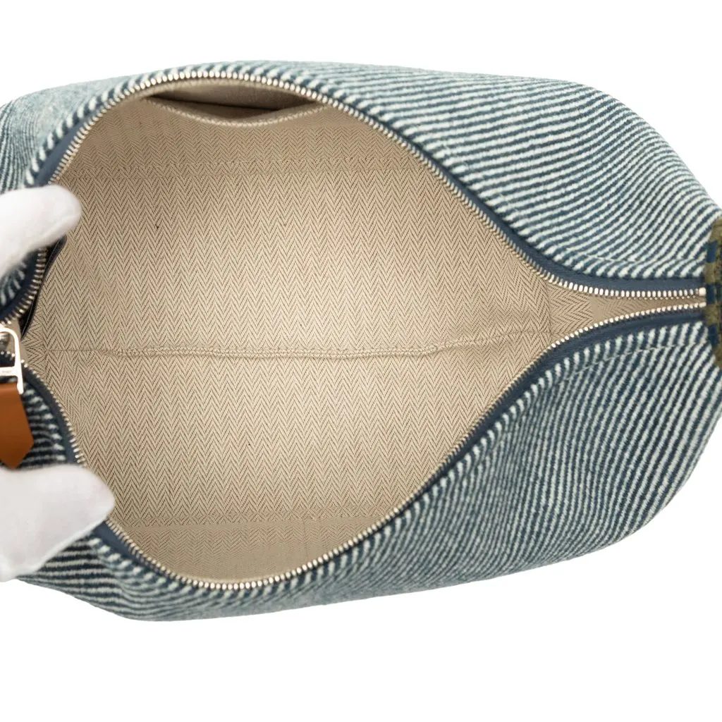 Hermès Small Wool Bride A Brac H Natte Case Blue Very good - Model View