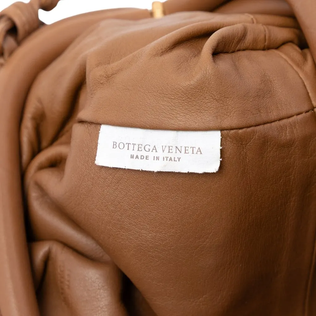 Bottega Veneta Lambskin The Mini Pouch Crossbody Brown Leather Very good - Box View
