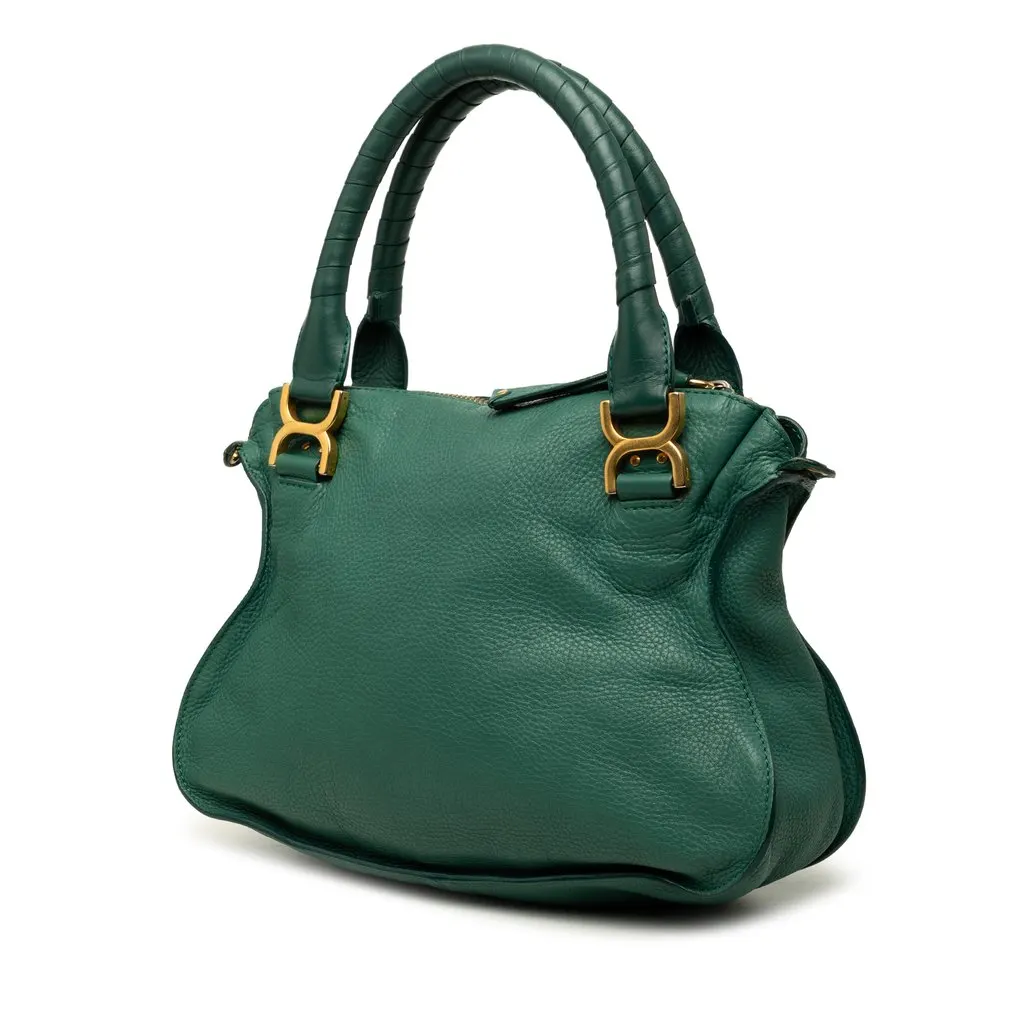 Chloé Medium Leather Marcie Satchel Green Leather Very good - Back View