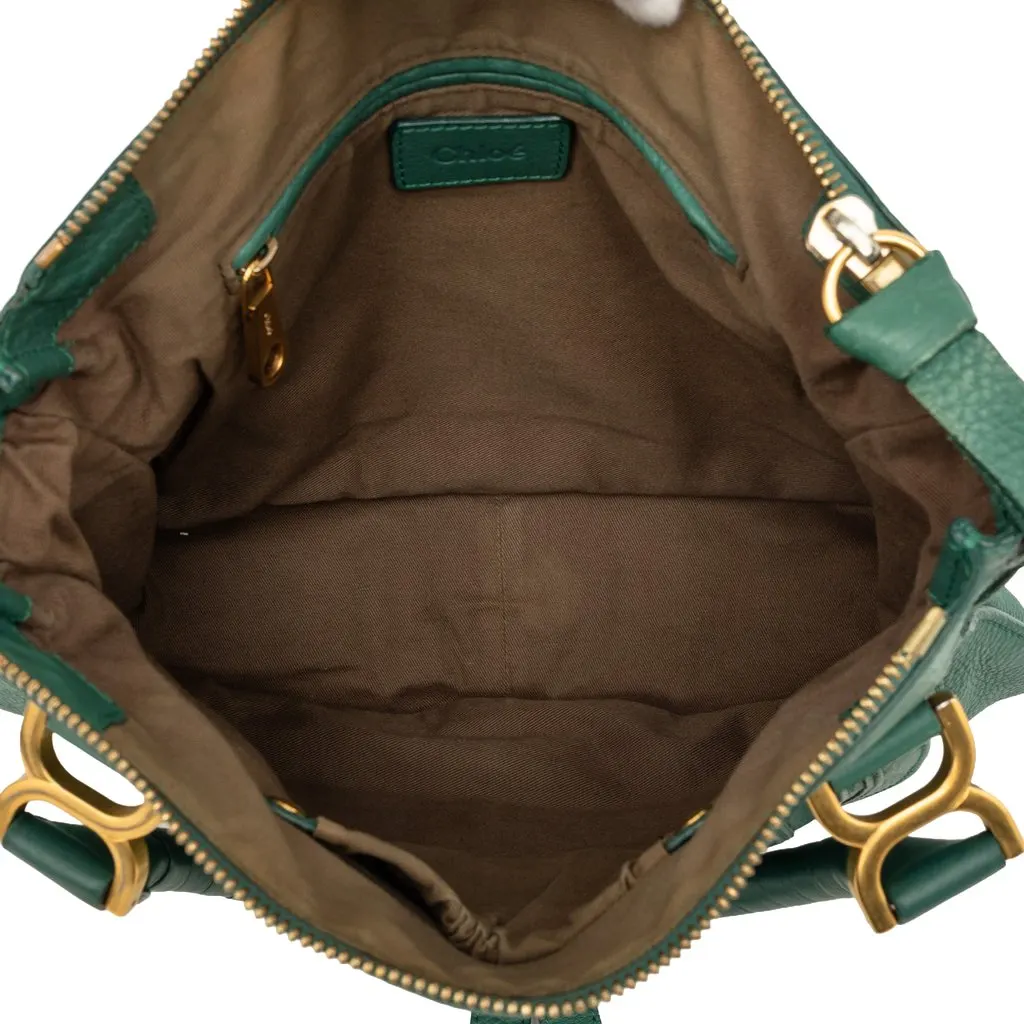 Chloé Medium Leather Marcie Satchel Green Leather Very good - Model View
