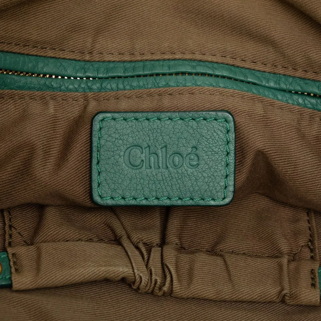 Chloé Medium Leather Marcie Satchel Green Leather Very good - Box View