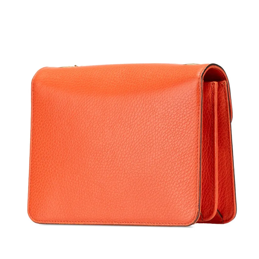 Gucci Small Dollar Calfskin Interlocking G Crossbody Orange Leather Very good - Back View