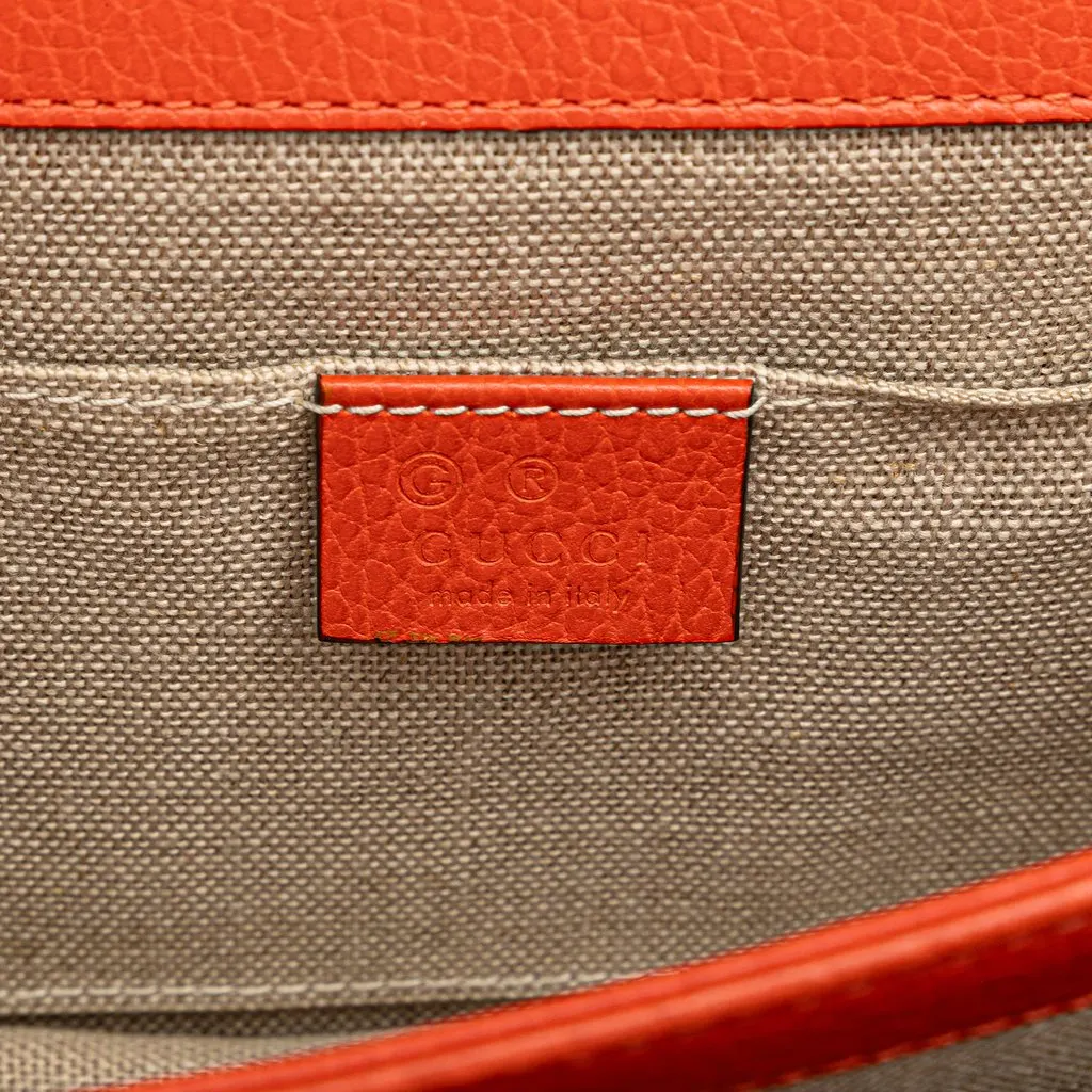 Gucci Small Dollar Calfskin Interlocking G Crossbody Orange Leather Very good - Box View