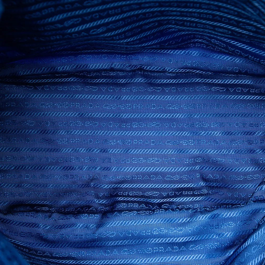 Prada Tessuto Stampato Satchel Blue Polyamide Very good - Model View