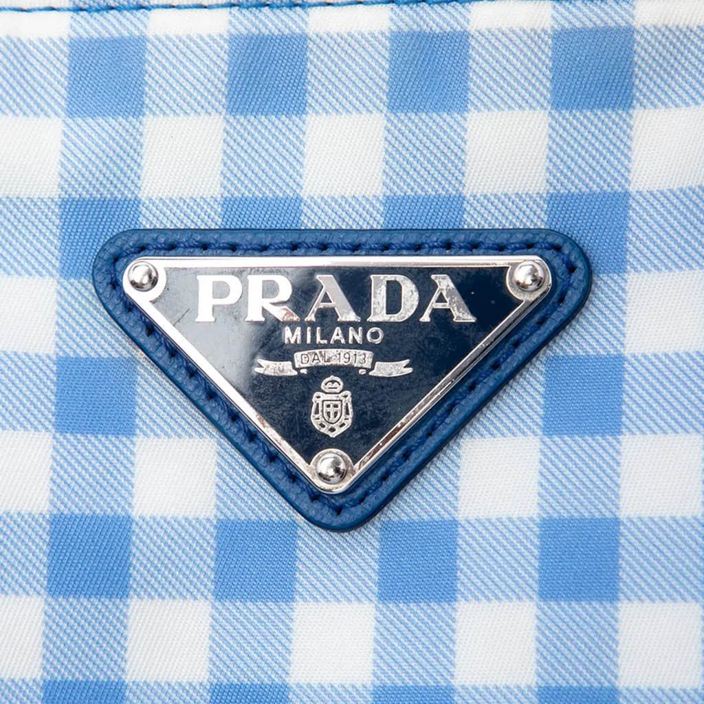 Prada Tessuto Stampato Satchel Blue Polyamide Very good - Box View