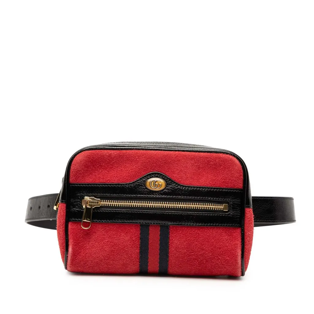Gucci Small Suede Ophidia Belt Bag Red Leather Very good - Front View