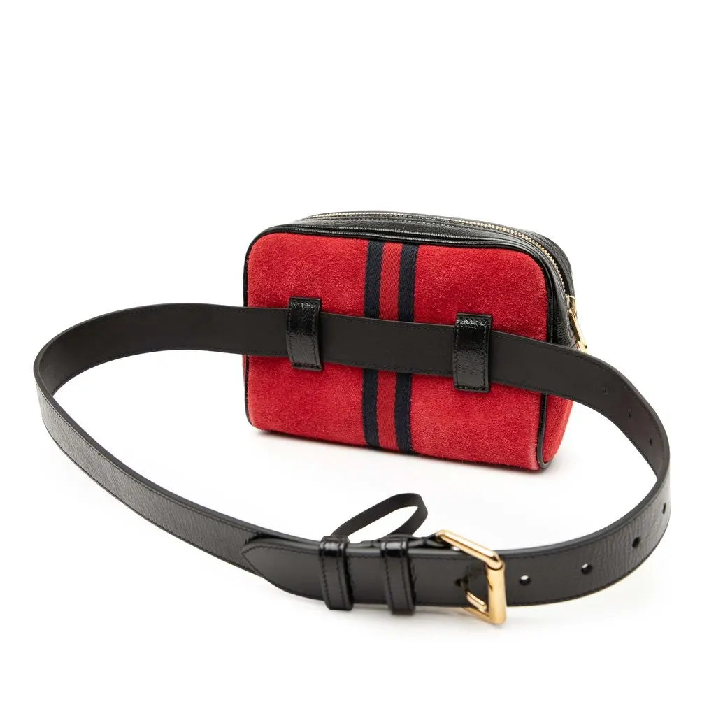 Gucci Small Suede Ophidia Belt Bag Red Leather Very good - Back View
