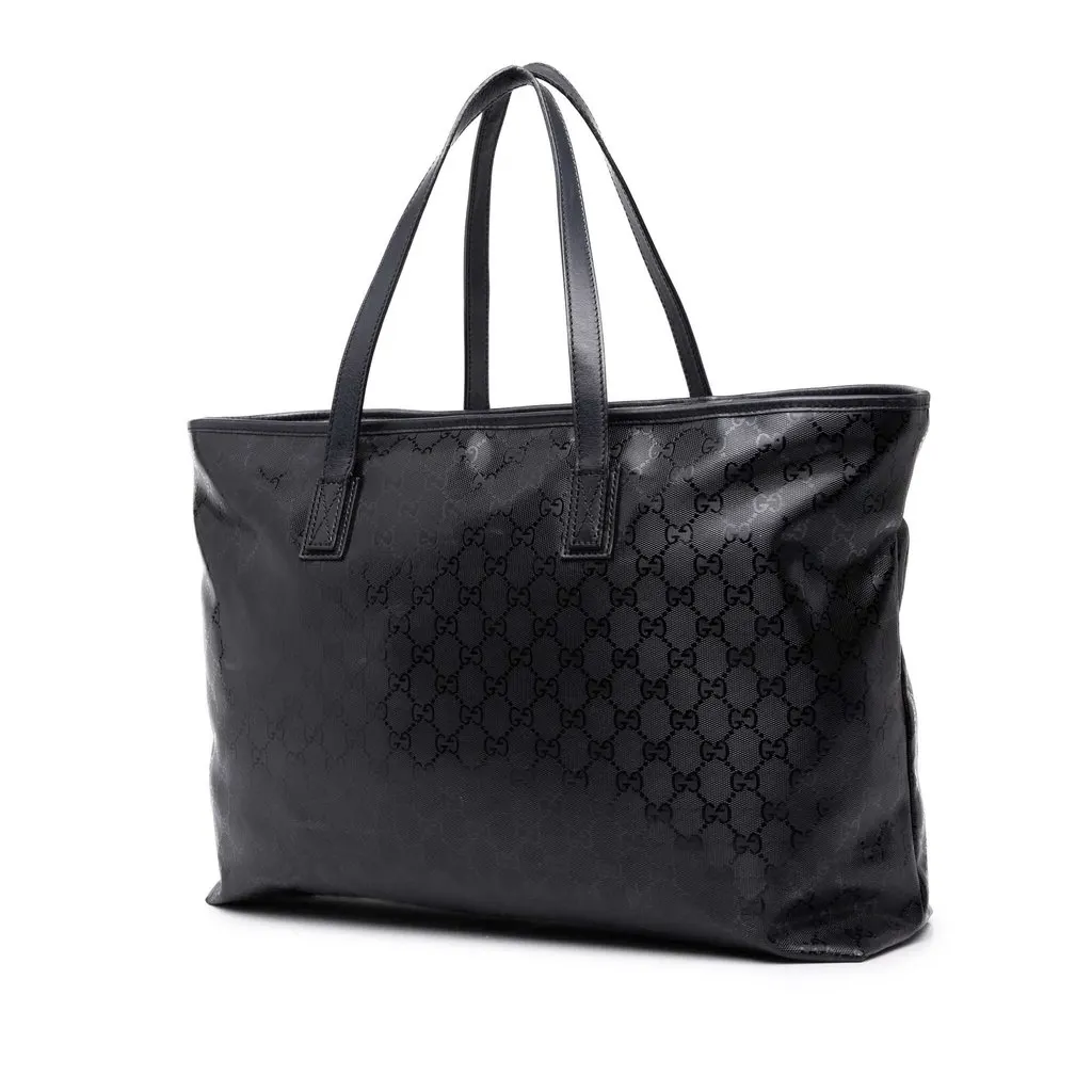 Gucci Large GG Imprime Tote Black Canvas Good - Back View