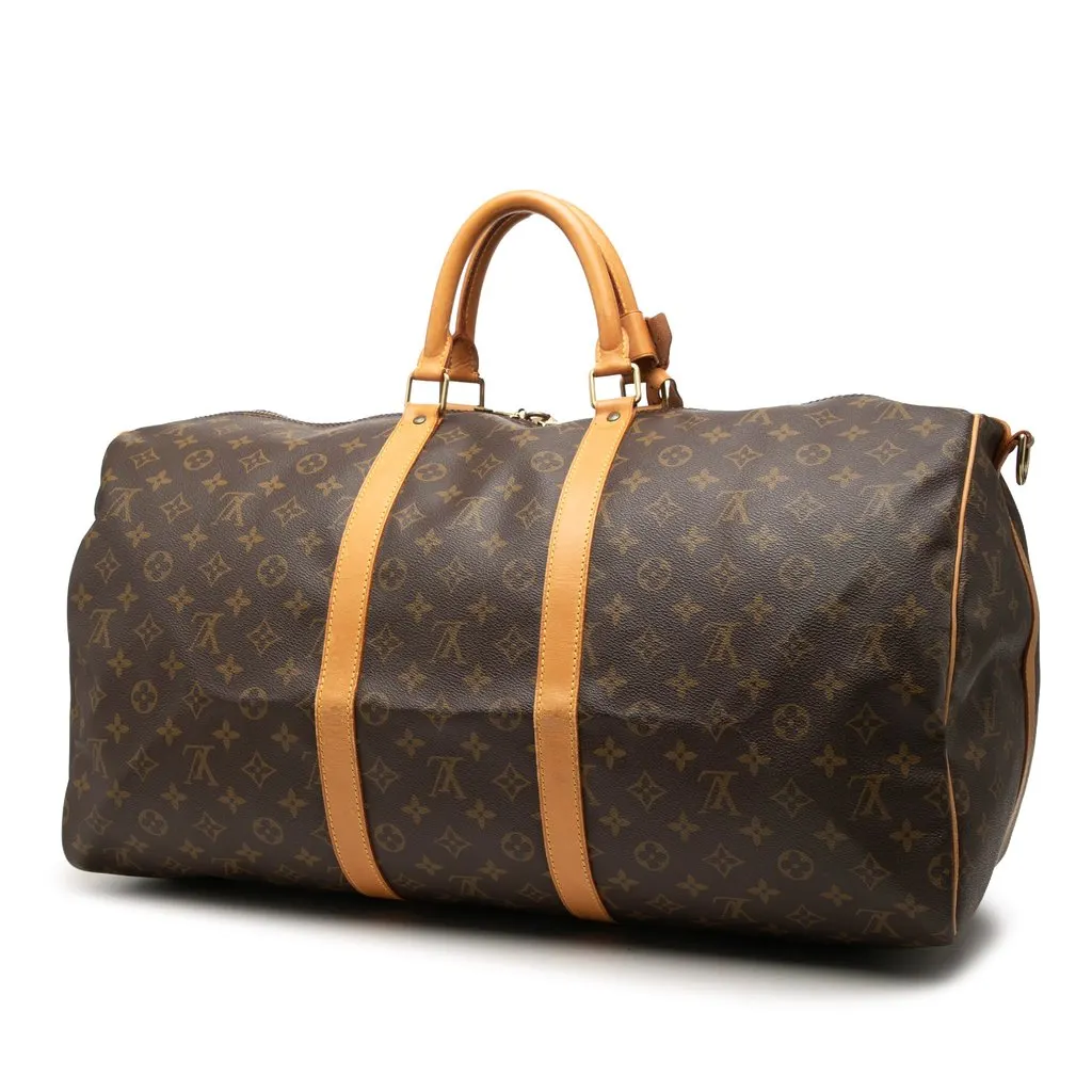 Louis Vuitton Monogram Keepall Bandouliere 55 Brown Very good - Back View