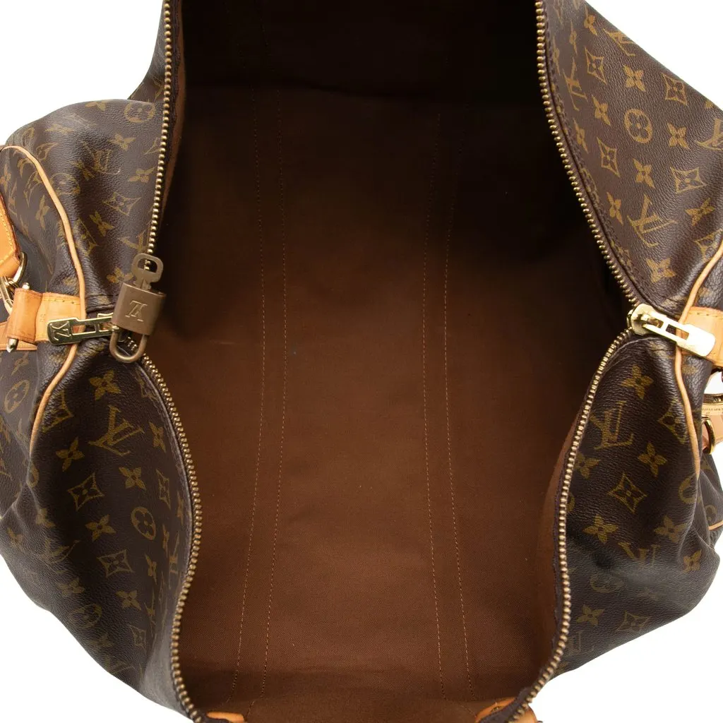 Louis Vuitton Monogram Keepall Bandouliere 55 Brown Very good - Model View