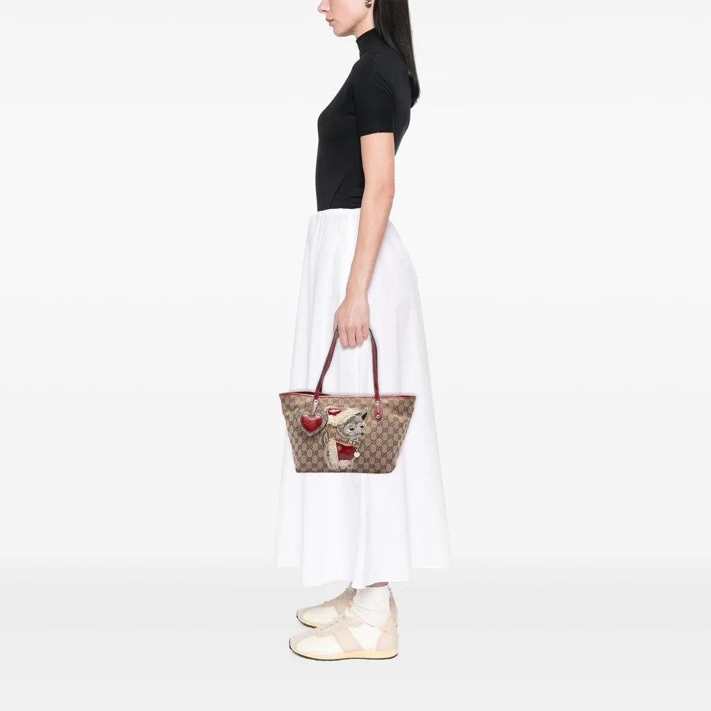 Gucci Small GG Canvas Brando Guccioli Holiday Chihuahua Tote Beige Very good - Box View