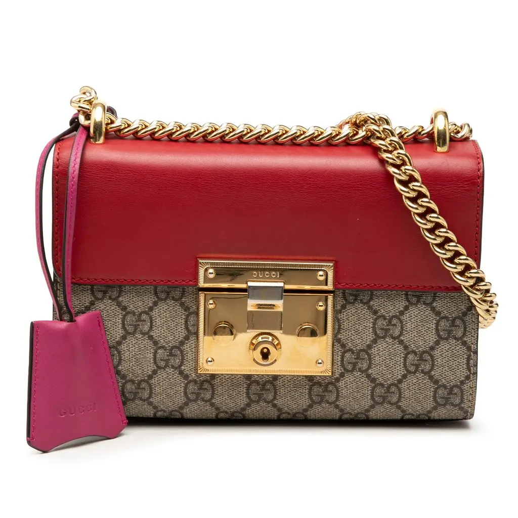 Gucci Small GG Supreme Padlock Crossbody Beige Very good - Front View