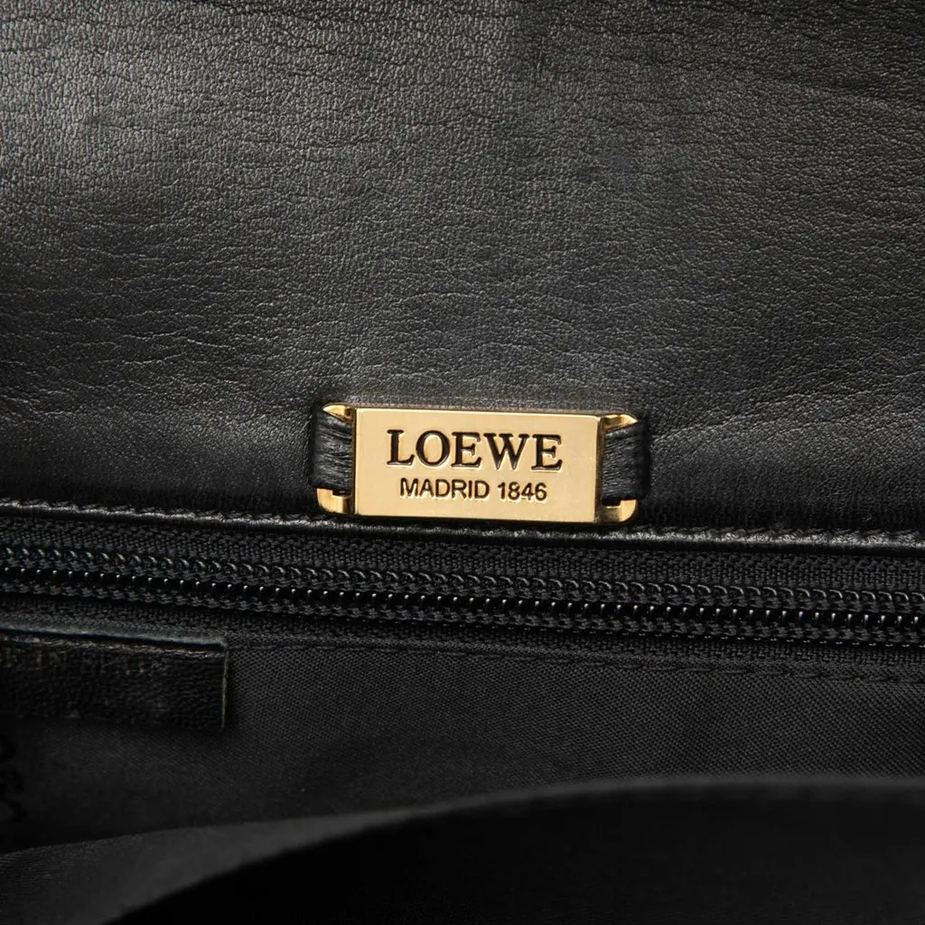 Loewe Leather Anagram Flap Crossbody Black Leather Very good - Box View