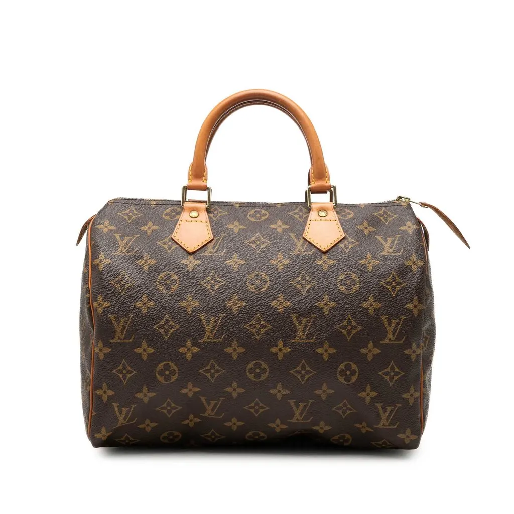 Louis Vuitton Monogram Speedy 30 Brown Canvas Good - Front View