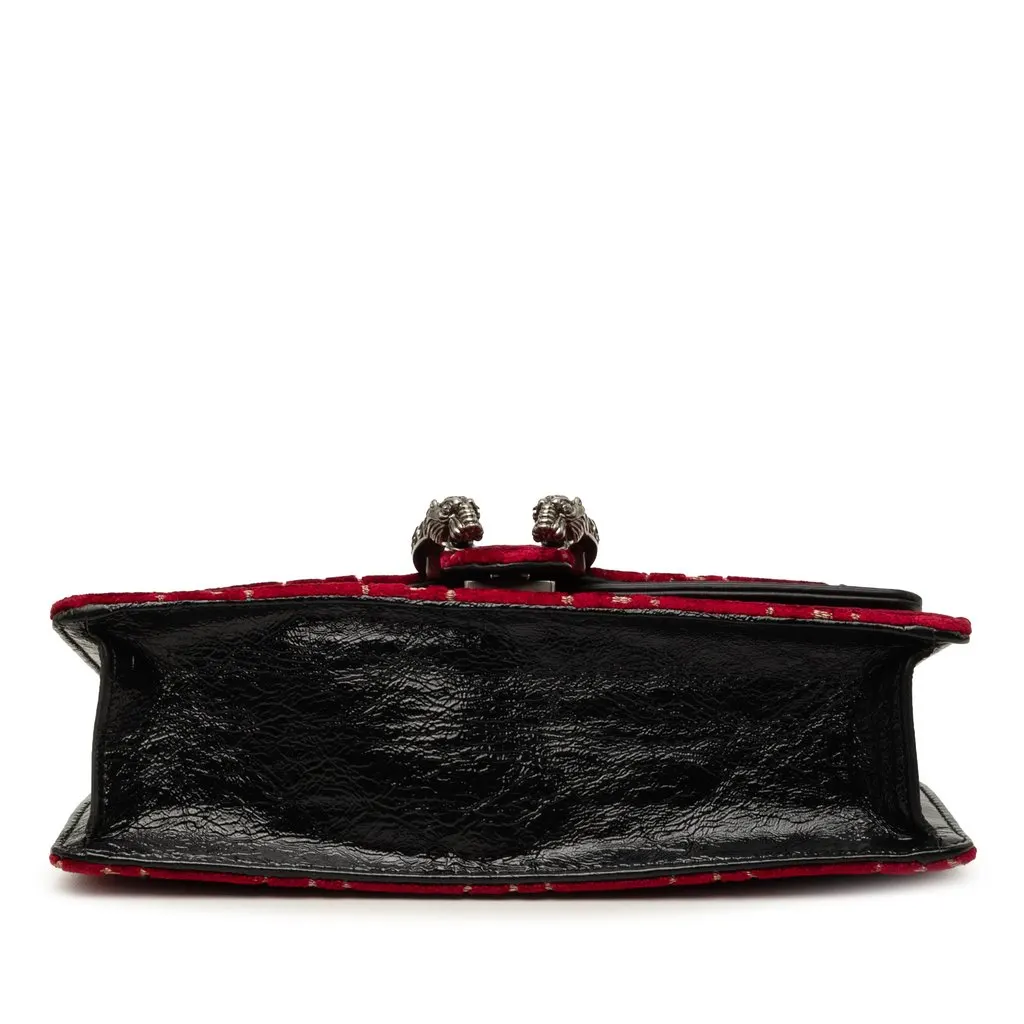 Gucci Medium GG Velvet Dionysus Crossbody Red Velvet Good - Inside View