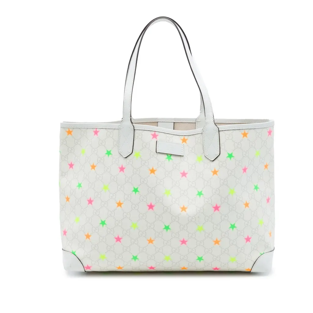 Gucci GG Supreme Stars Tote White Very good - Front View
