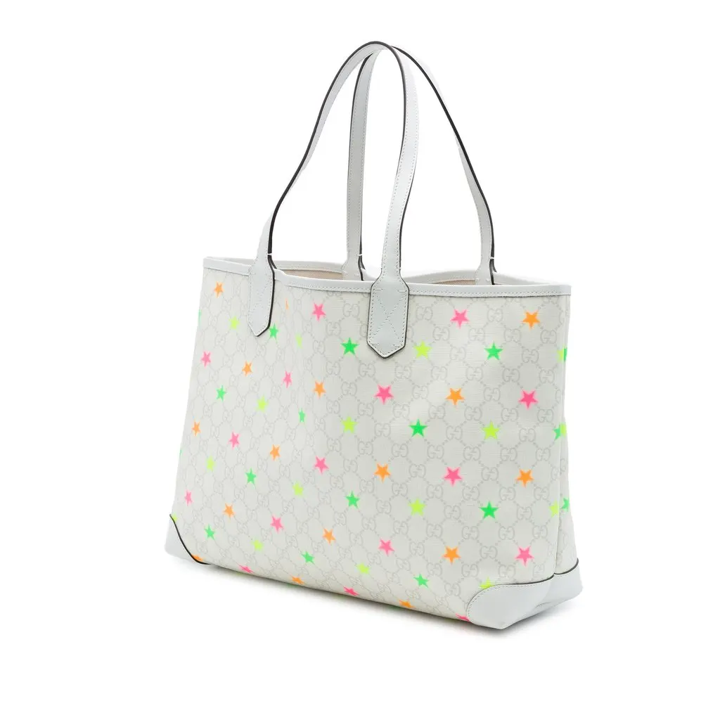 Gucci GG Supreme Stars Tote White Very good - Back View