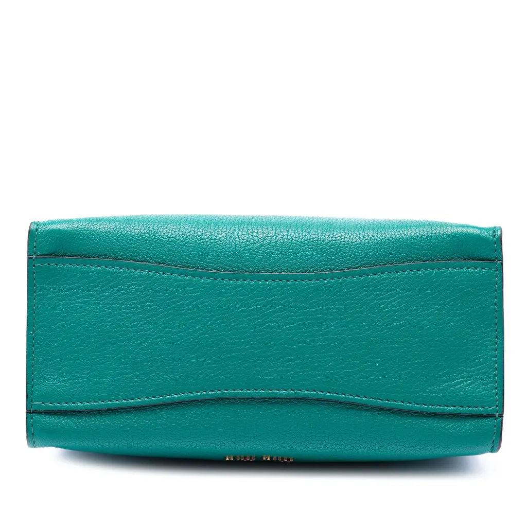 Miu Miu Mini Goatskin Madras Click Top Handle Bag Blue Leather Very good - Inside View