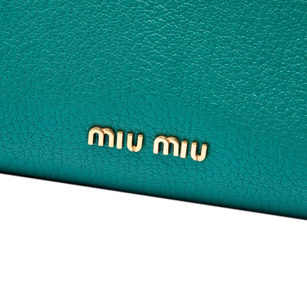 Miu Miu Mini Goatskin Madras Click Top Handle Bag Blue Leather Very good - Box View