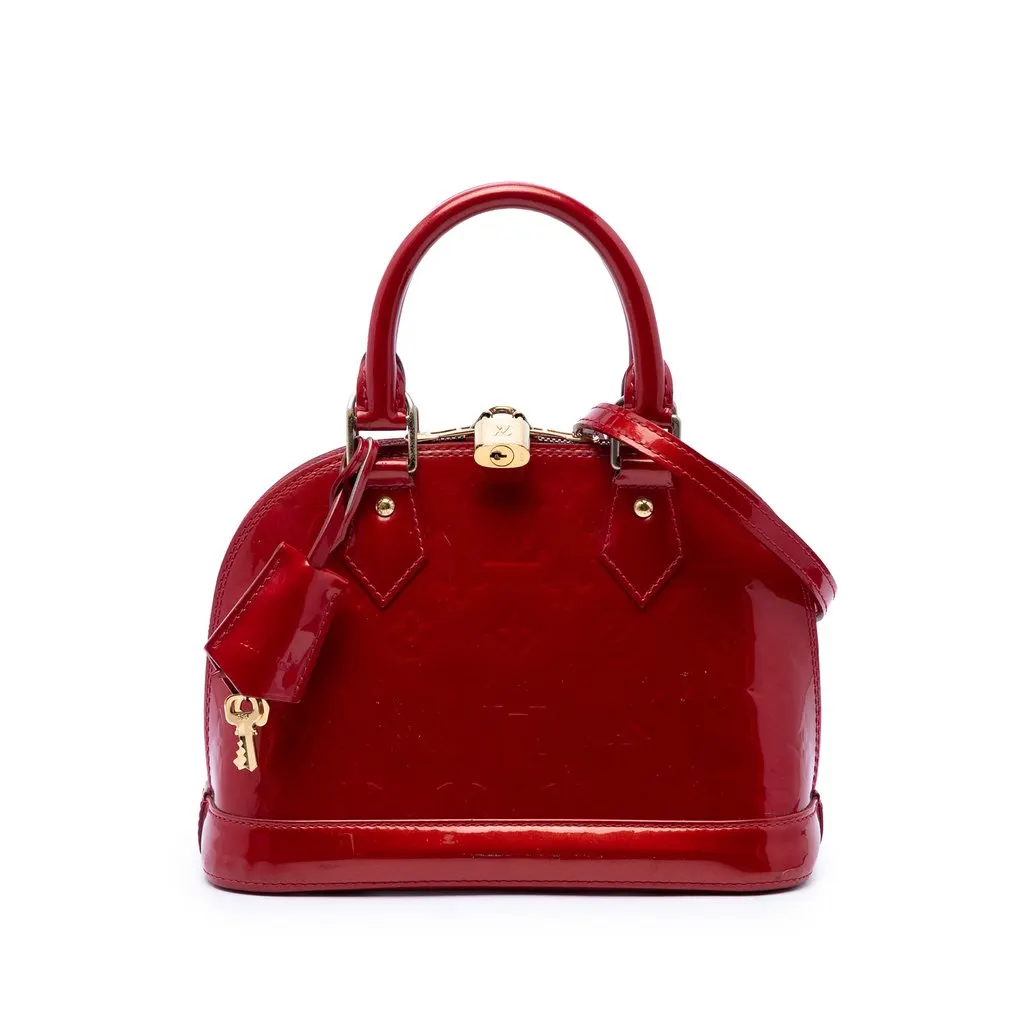 Louis Vuitton Monogram Vernis Alma BB Red Leather Very good - Front View