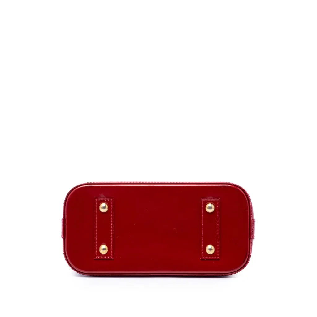 Louis Vuitton Monogram Vernis Alma BB Red Leather Very good - Inside View