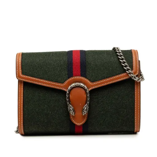 Gucci Wool Web Dionysus Wallet on Chain