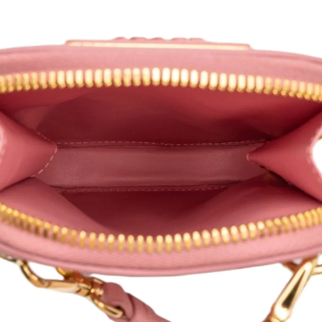 Prada Embellished Saffiano Lux Phone Pouch Pink Leather Good - Model View