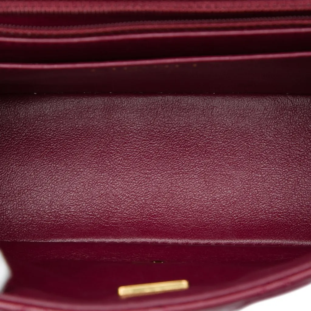 Chanel Mini Square Classic Lambskin Single Flap Red Leather Very good - Model View