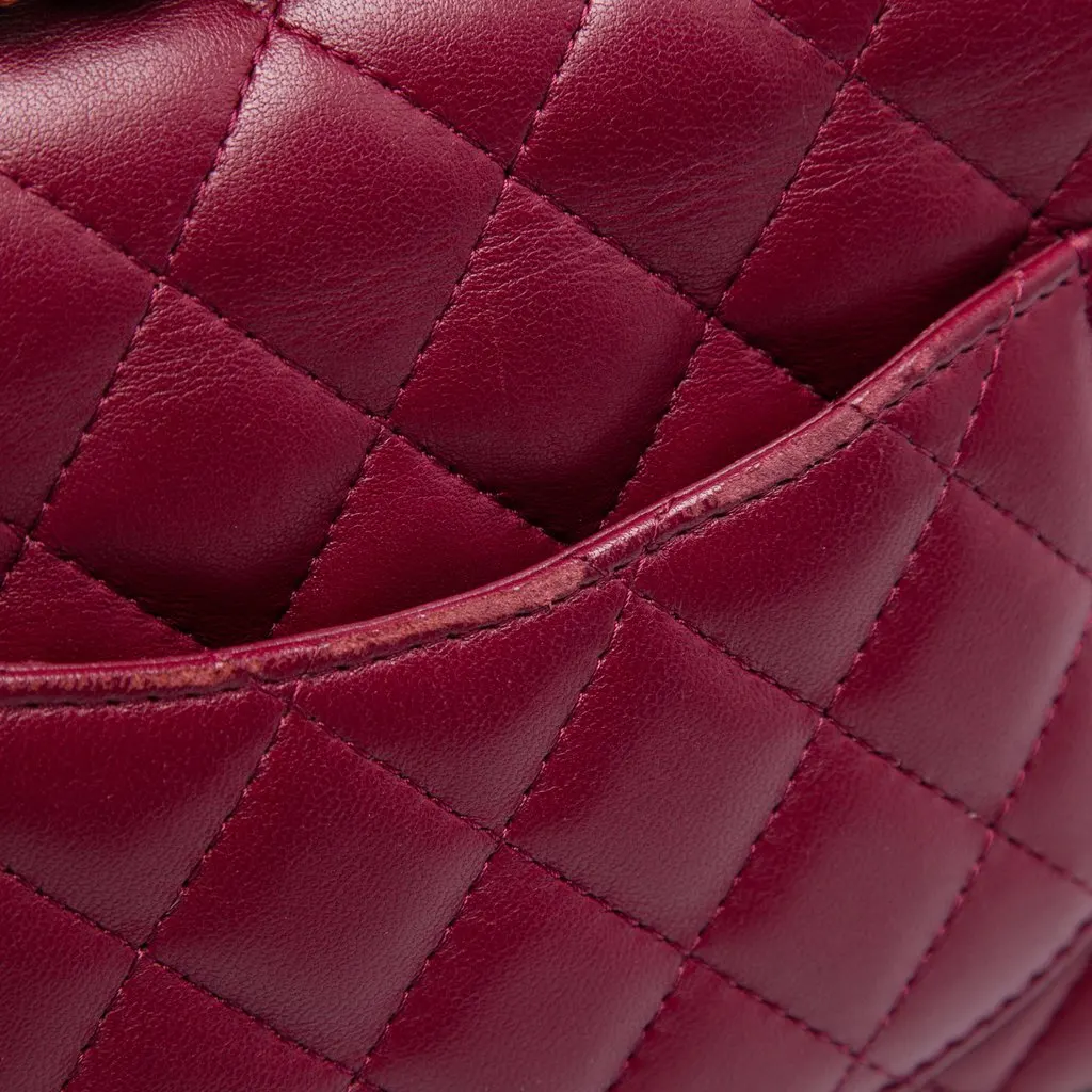 Chanel Mini Square Classic Lambskin Single Flap Red Leather Very good - Box View