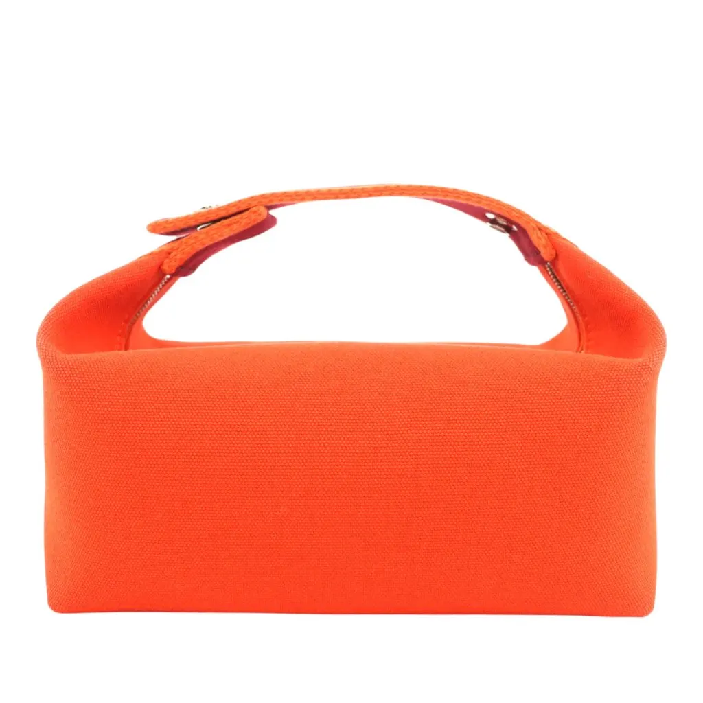 Hermès Small Toile Bride A Brac Case Orange Very good - Back View