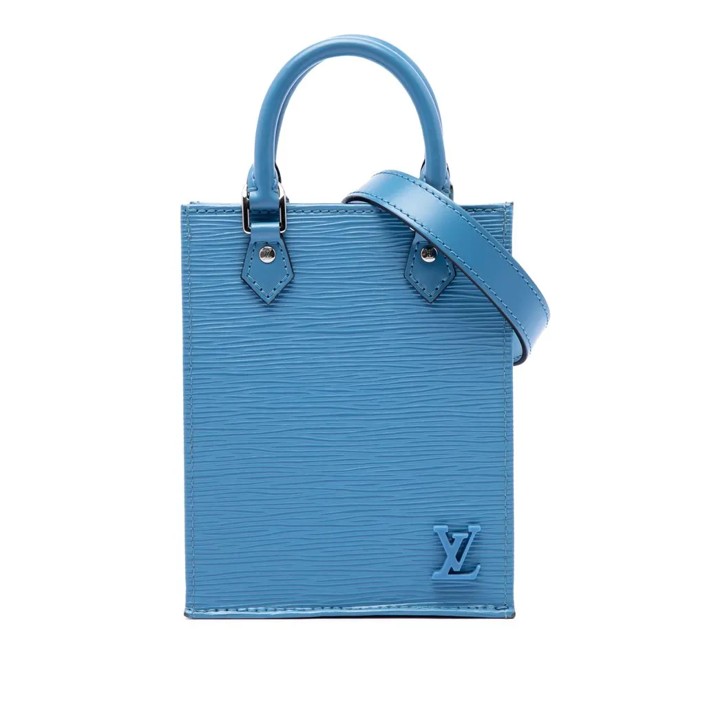 Louis Vuitton Epi Petit Sac Plat Blue Leather Very good - Front View