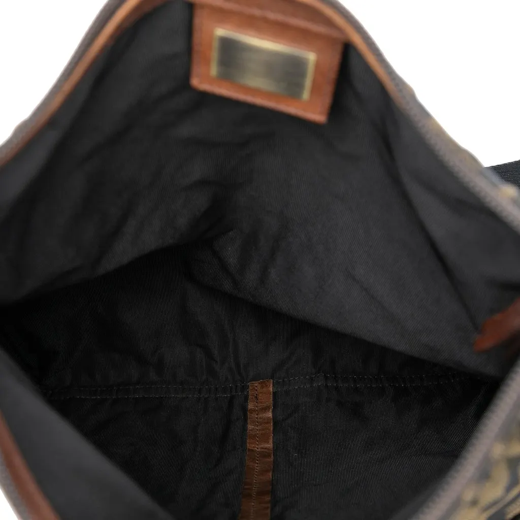 Fendi Zucca Canvas FF Flat Messenger Bag Brown Very good - Model View