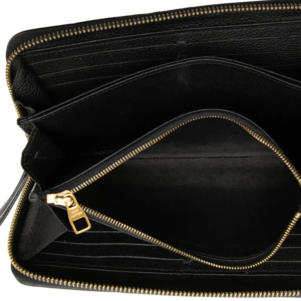 Louis Vuitton Monogram Empreinte Zippy Long Wallet Black Leather Very good - Model View