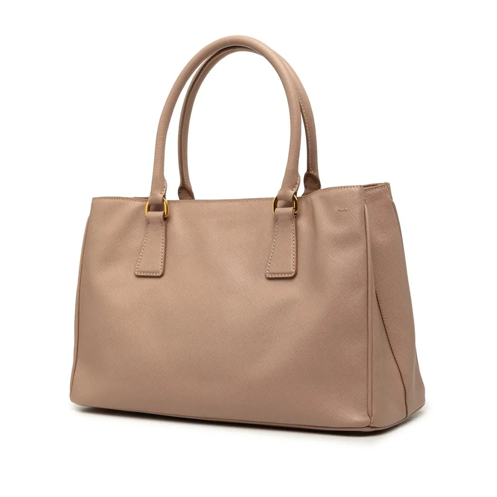 Prada Large Saffiano Lux Galleria Satchel Brown Leather Very good - Back View