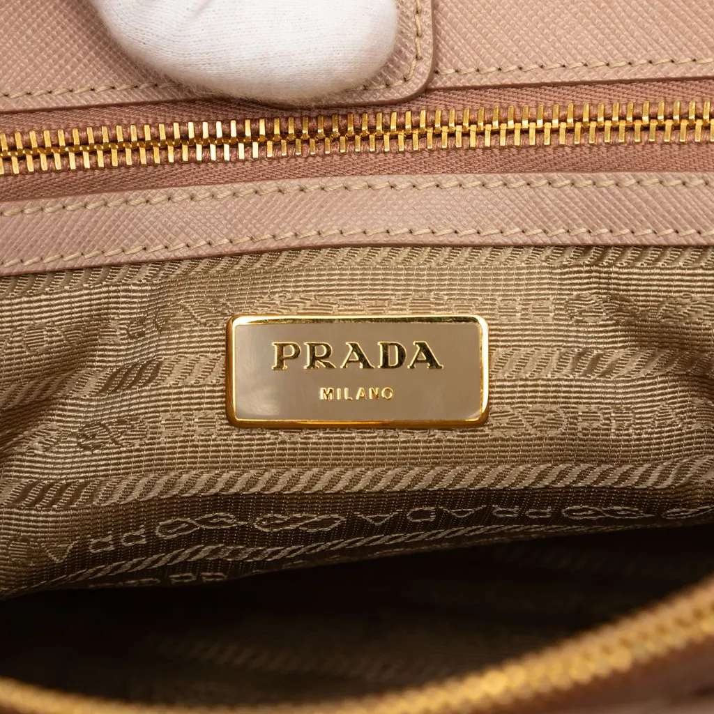 Prada Large Saffiano Lux Galleria Satchel Brown Leather Very good - Box View