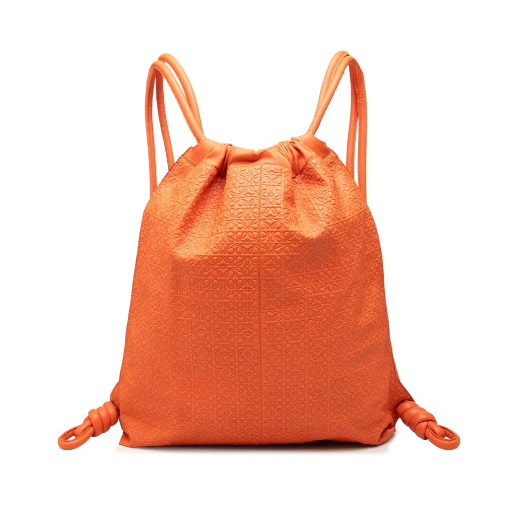 Loewe Embossed Anagram Leather Yago Knot Backpack