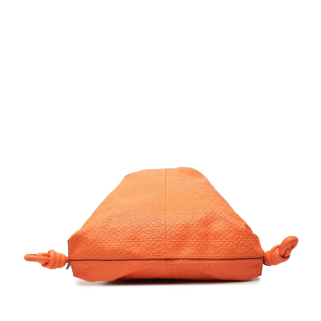Loewe Embossed Anagram Leather Yago Knot Backpack Orange Leather Good - Inside View
