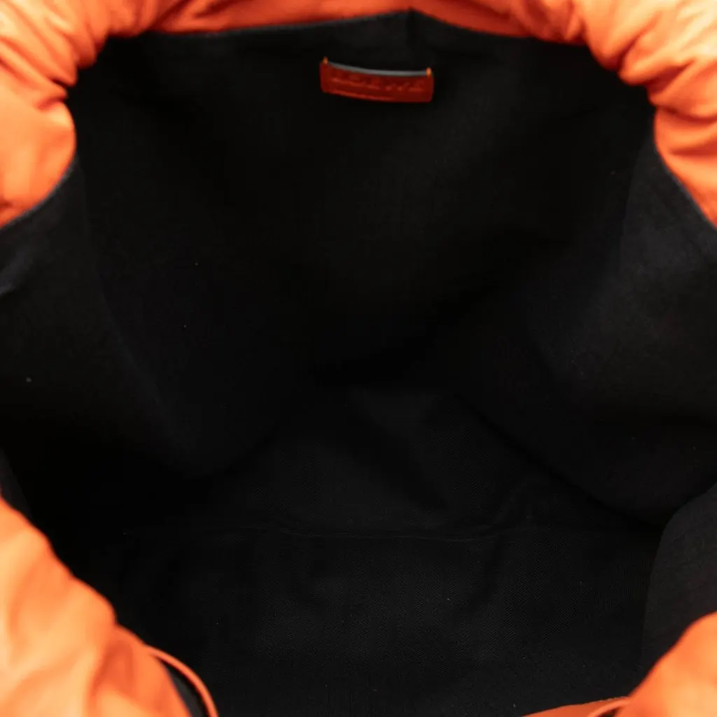 Loewe Embossed Anagram Leather Yago Knot Backpack Orange Leather Good - Model View