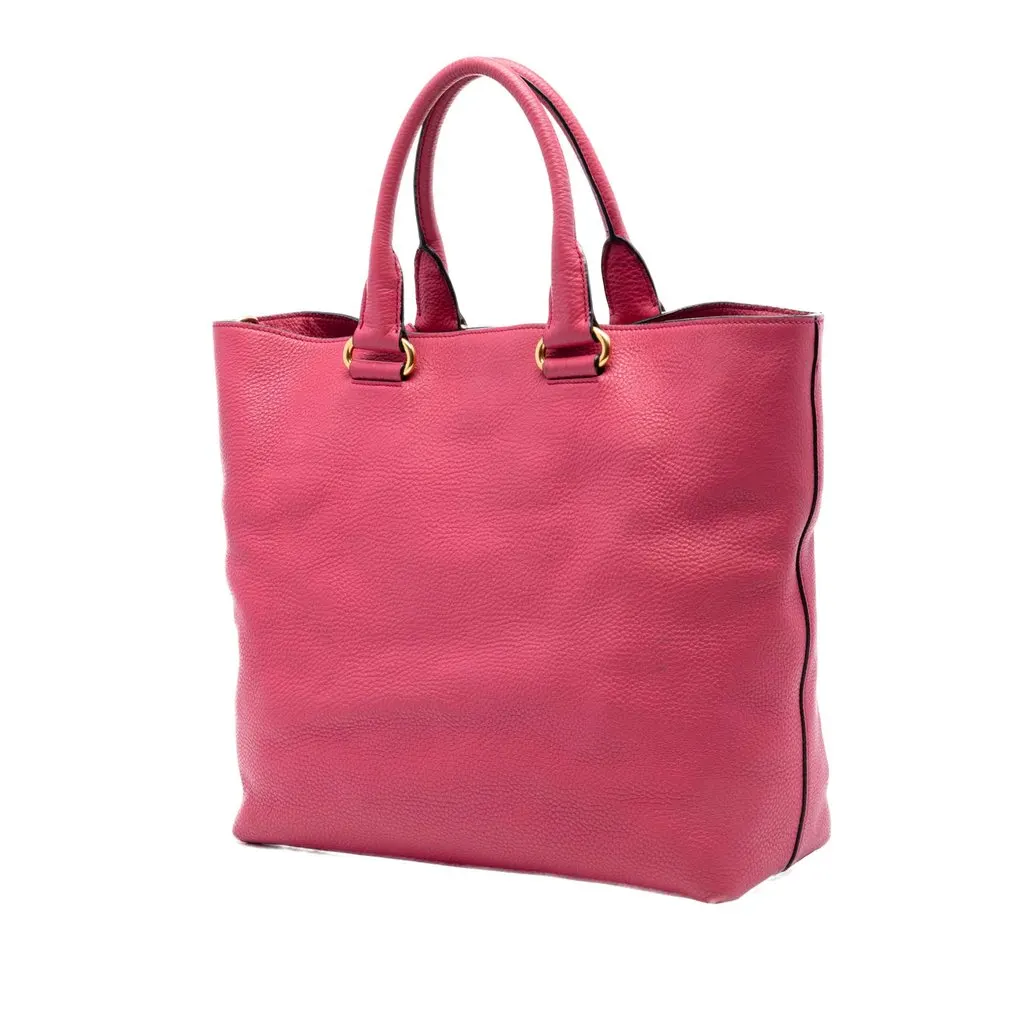 Prada Vitello Daino Open Convertible Tote Pink Leather Very good - Back View