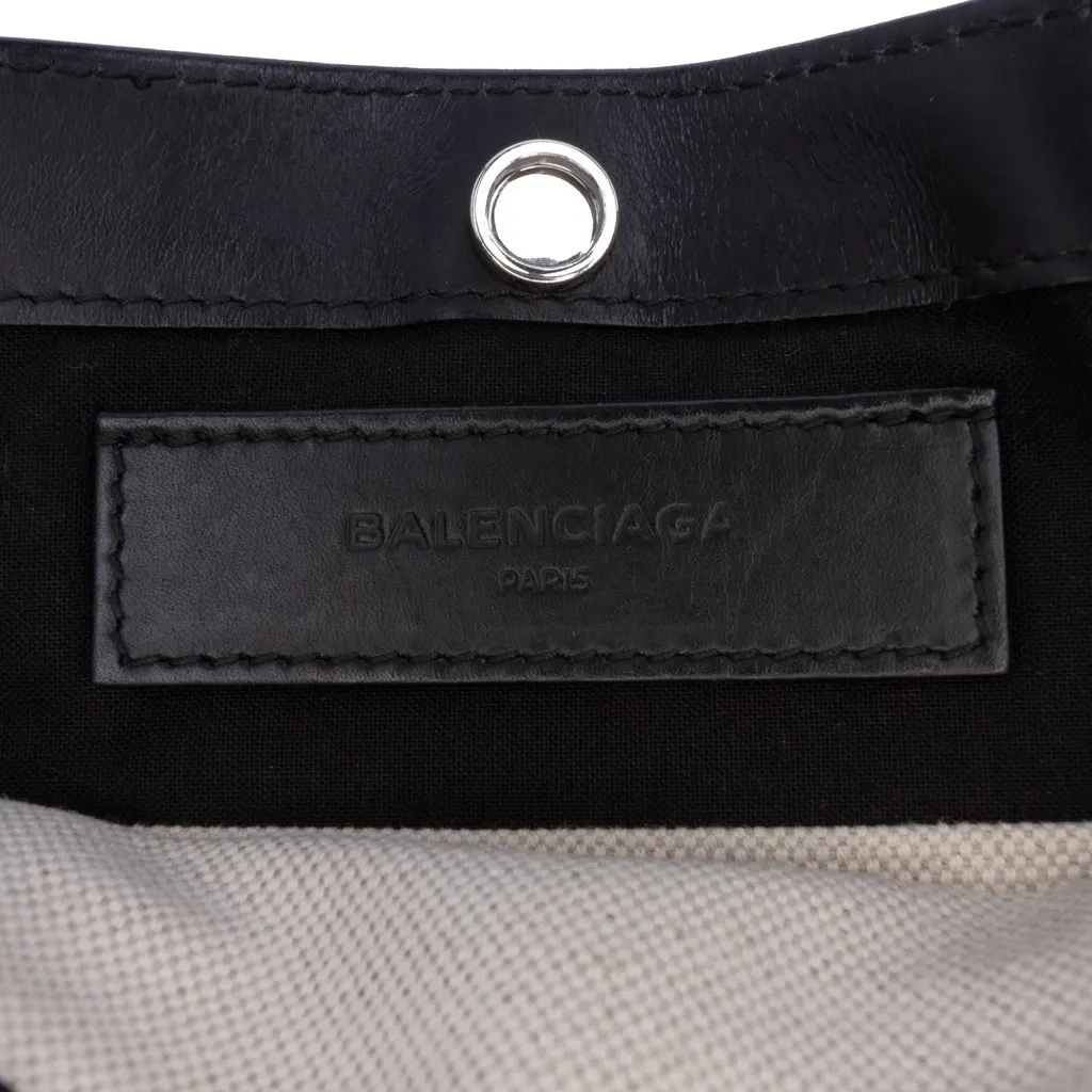 Balenciaga Canvas Navy Pochette Crossbody White Canvas Very good - Box View