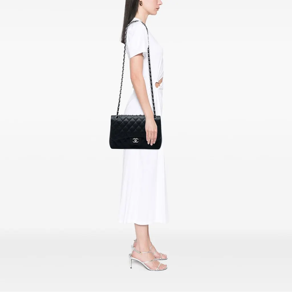Chanel Jumbo Classic Caviar Double Flap Black Leather Very good - Box View