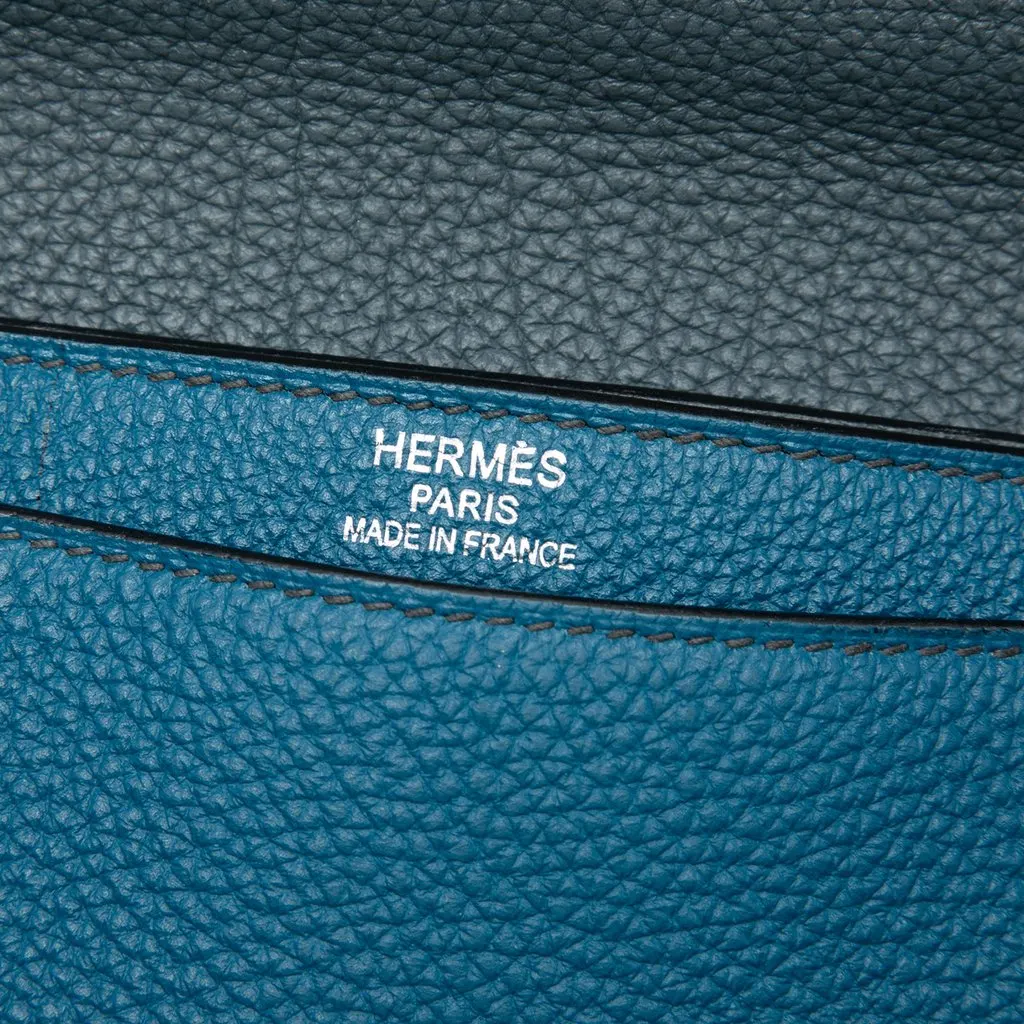 Hermès Togo Sac A Depeches 38 Blue Leather Very good - Box View