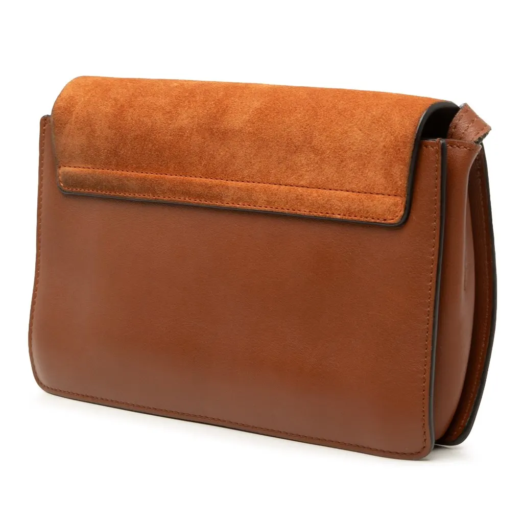Chloé Small Suede and Calfskin Faye Crossbody Brown Leather Very good - Back View