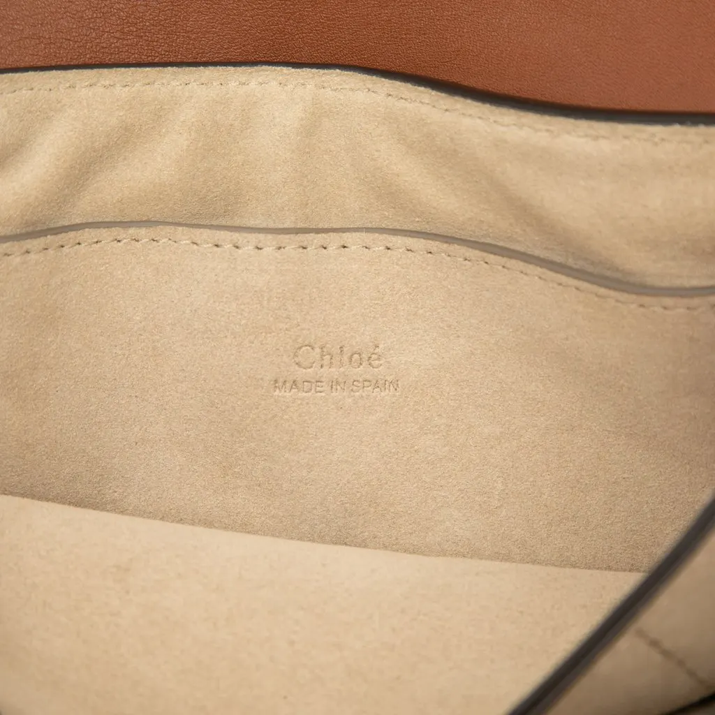 Chloé Small Suede and Calfskin Faye Crossbody Brown Leather Very good - Box View