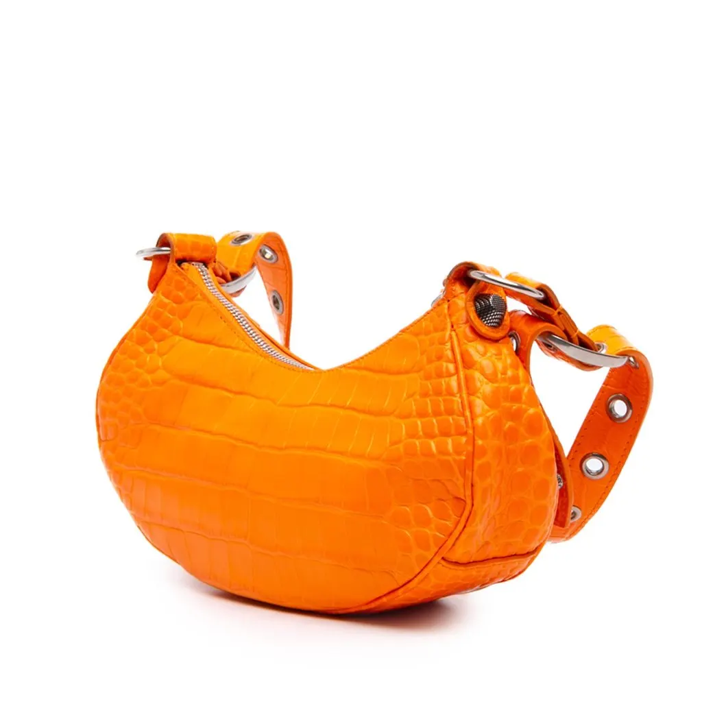 Balenciaga Croc Embossed Leather Motocross Le Cagole XS Orange Leather Very good - Back View
