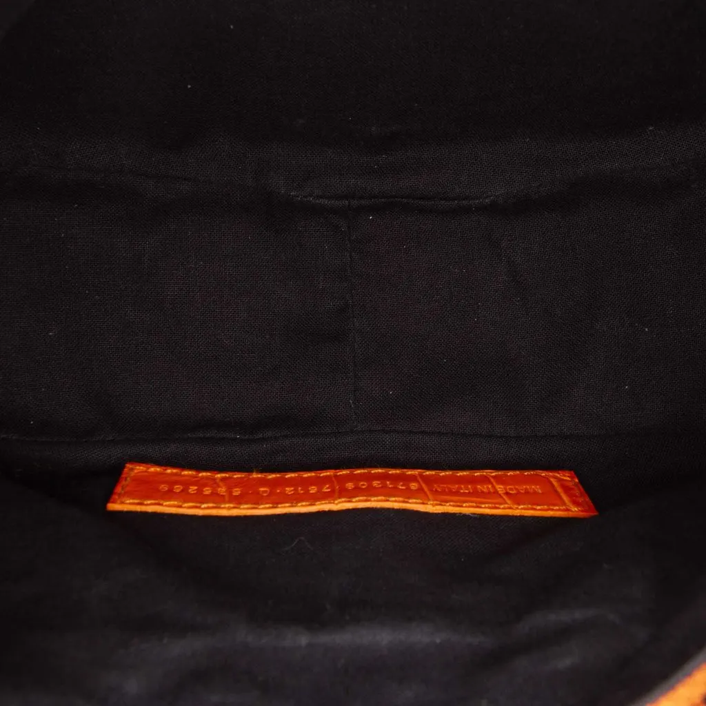 Balenciaga Croc Embossed Leather Motocross Le Cagole XS Orange Leather Very good - Model View